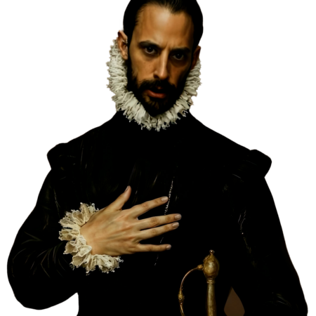 Caballero de la mano en el pecho