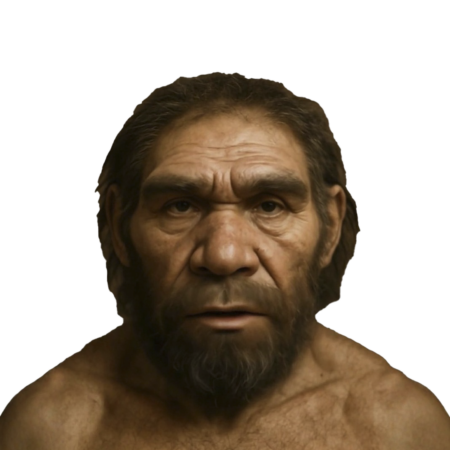 Hombre prehistórico regenerado por IA